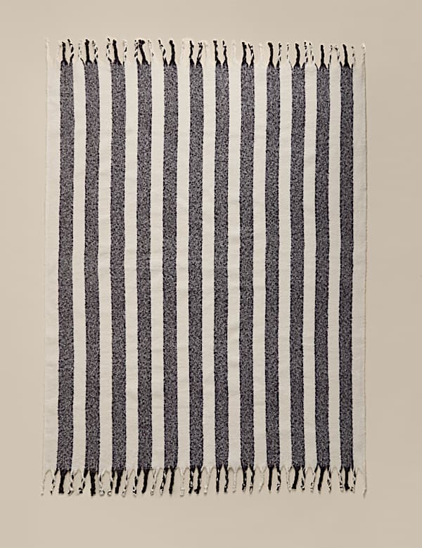 Faux Mohair Striped Throw - BN