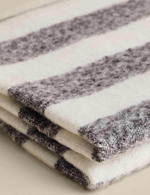 Faux Mohair Striped Throw - BN