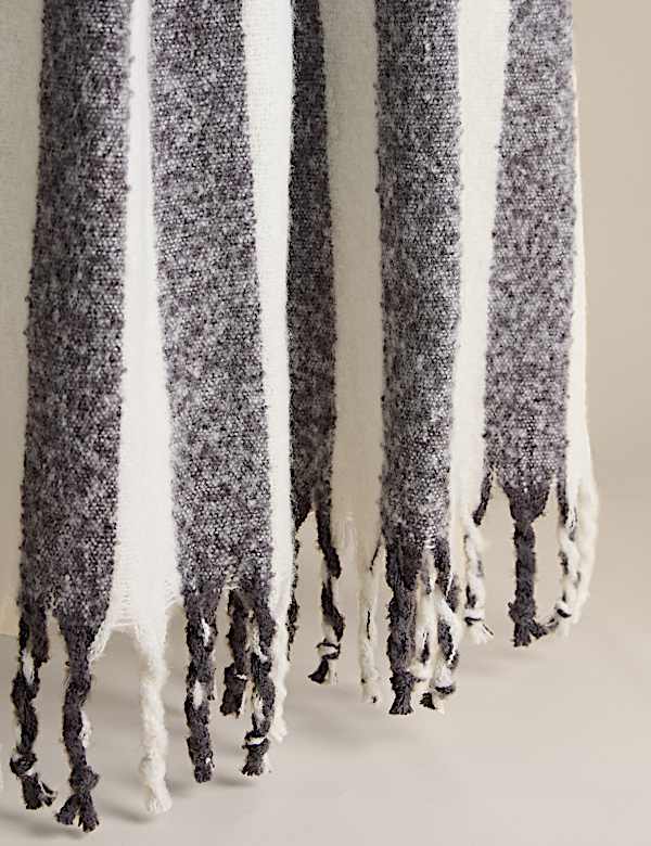 Faux Mohair Striped Throw - BN