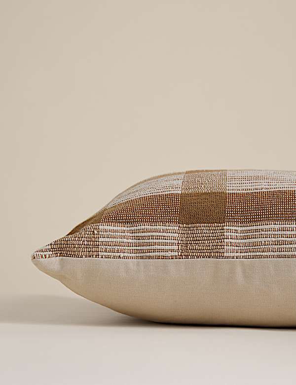 Pure Cotton Checked Textured Cushion - KG