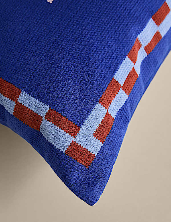 Iconic Slogan Needlepoint Bolster Cushion - AT