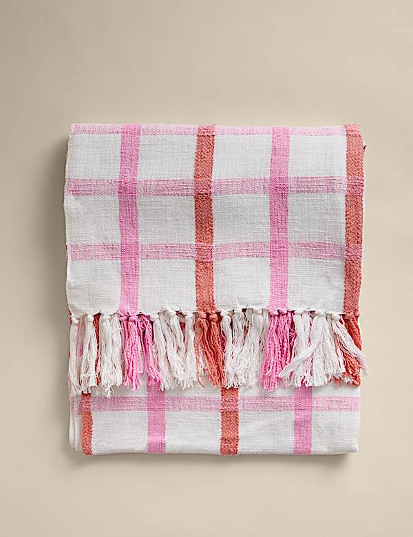 Hockney Pure Cotton Checked Throw | Throws | M&S US