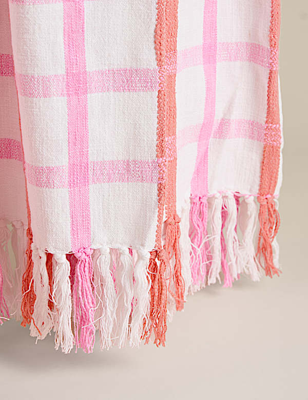 Hockney Pure Cotton Checked Throw - FR