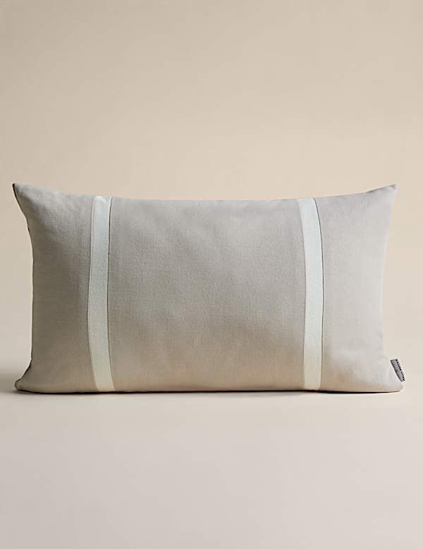 Pure Cotton Double Stripe Bolster Cushion - GR