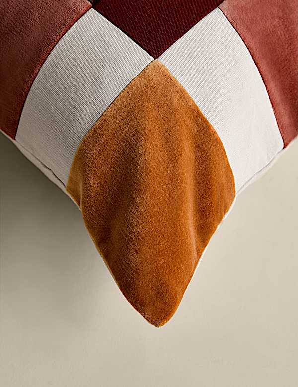 Fluwelen kussen met patchwork - BE