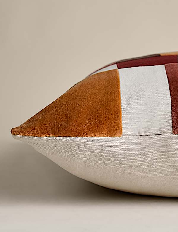 Fluwelen kussen met patchwork - BE