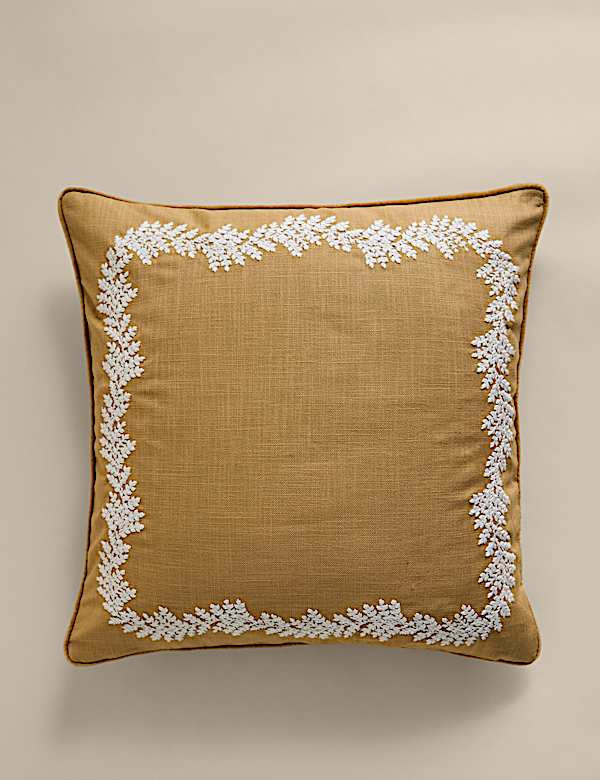 Pure Cotton Embroidered Border Cushion - CH