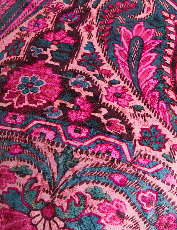Velvet Paisley Piped Cushion