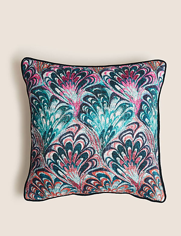 Pure Cotton Velvet Fan Print Cushion
