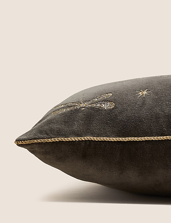 Pure Cotton Velvet Embroidered Cushion - CH