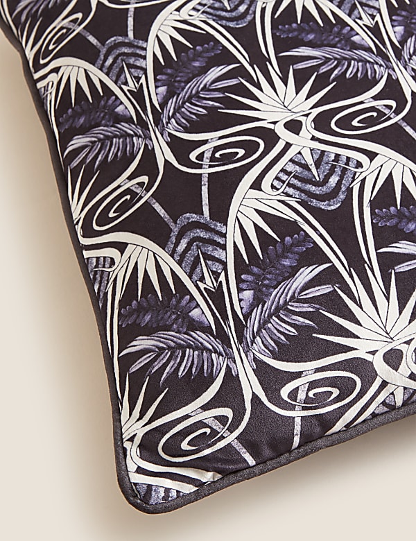 Velvet Geometric Piped Cushion