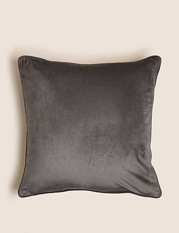 Velvet Embroidered Peacock Cushion