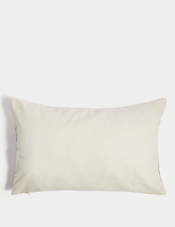 Κεντητό φλοράλ μαξιλάρι-καραμέλα από σύμμεικτο λινό - GR