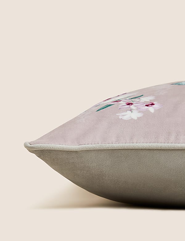 Velvet Hummingbird Embellished Cushion