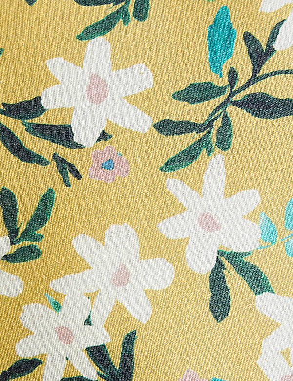 Coussin en coton &agrave; motif fleuri - LU