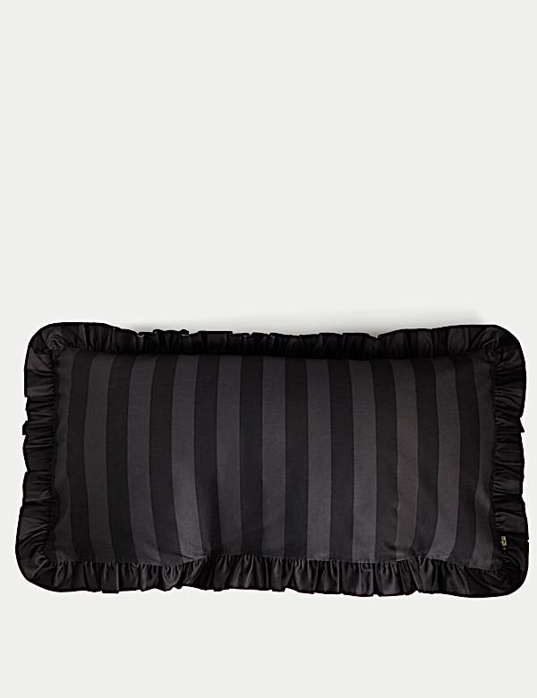 Pure Cotton Frill Striped Bolster Cushion - HU