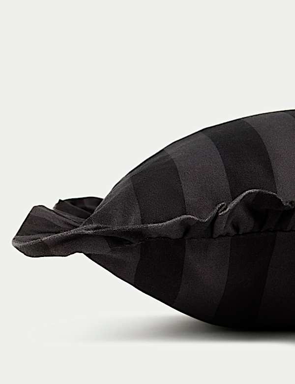 Pure Cotton Frill Striped Bolster Cushion - IS