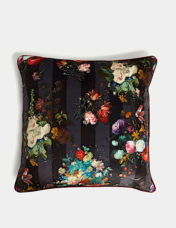 Velvet Floral Large Cushion - CN