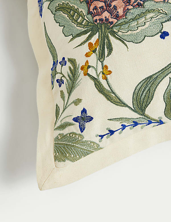Cotton with Linen Embroidered Cushion - AU