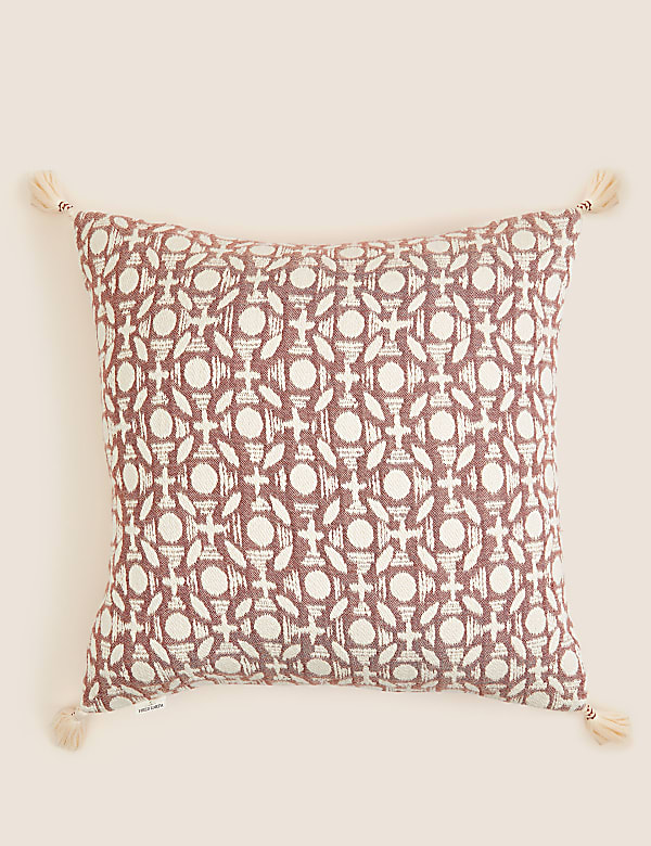 Seville Feria Pure Cotton Tasselled Cushion - GR