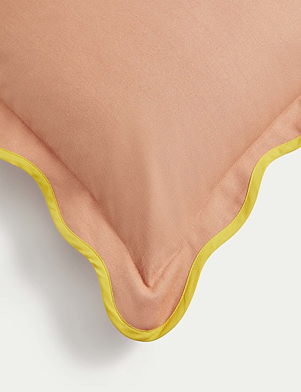 Pure Cotton Scallop Trim Cushion - ID