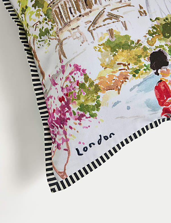 Coussin 100 % coton à motif Londres - LU