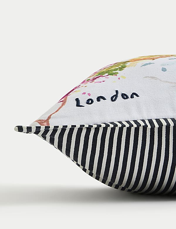 Coussin 100 % coton à motif Londres - LU