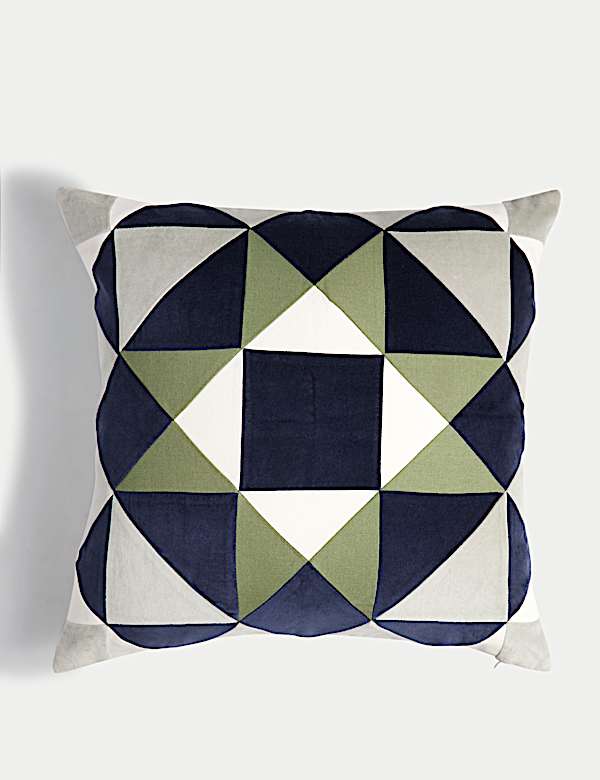 Velvet Geometric Cushion - KG