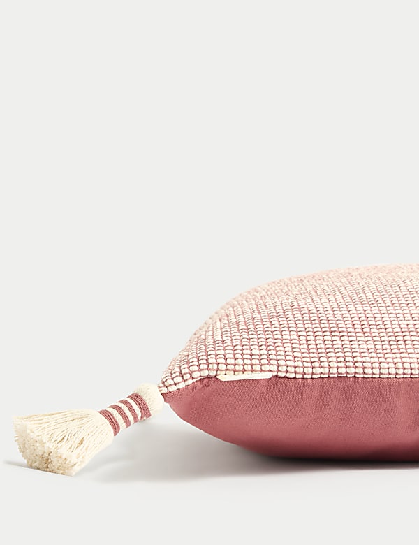 Teksturowana poduszka dekoracyjna z frędzlami 100% bawełny - PL