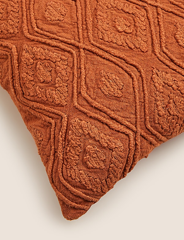 Pure Cotton Geometric Textured Cushion - EE