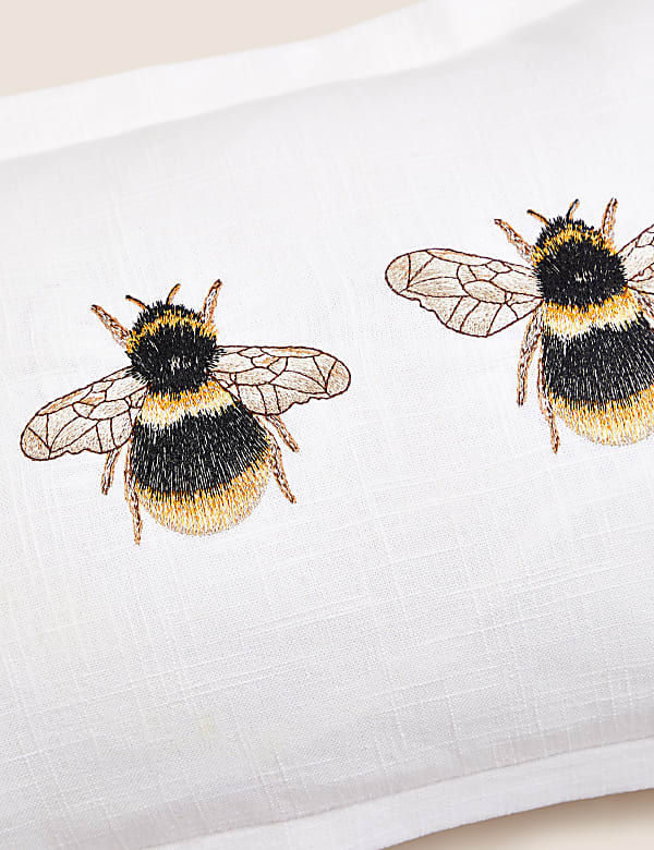 Cotton with Linen Bee Bolster Cushion - JE