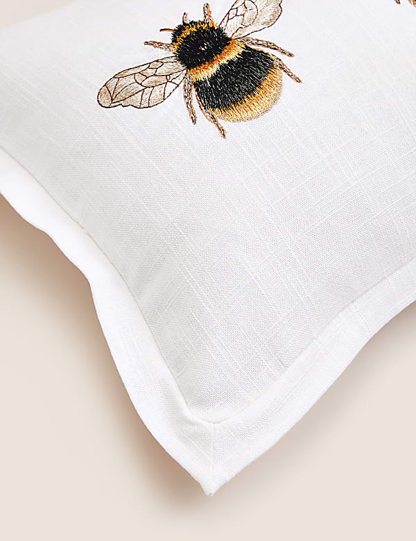 Cotton with Linen Bee Bolster Cushion - JE
