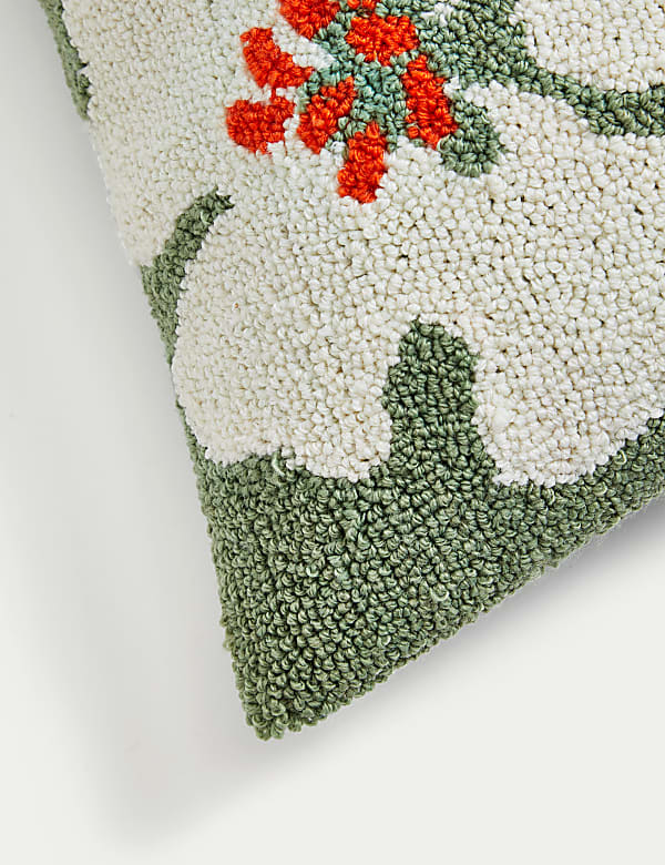 Cotton Rich Floral Embroidered Cushion - AU