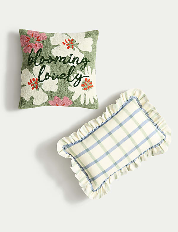 Cotton Rich Floral Embroidered Cushion - AU