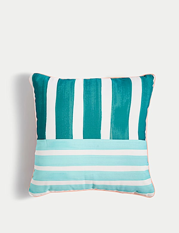 Set of 2 Reversible Striped Outdoor Cushions - BG