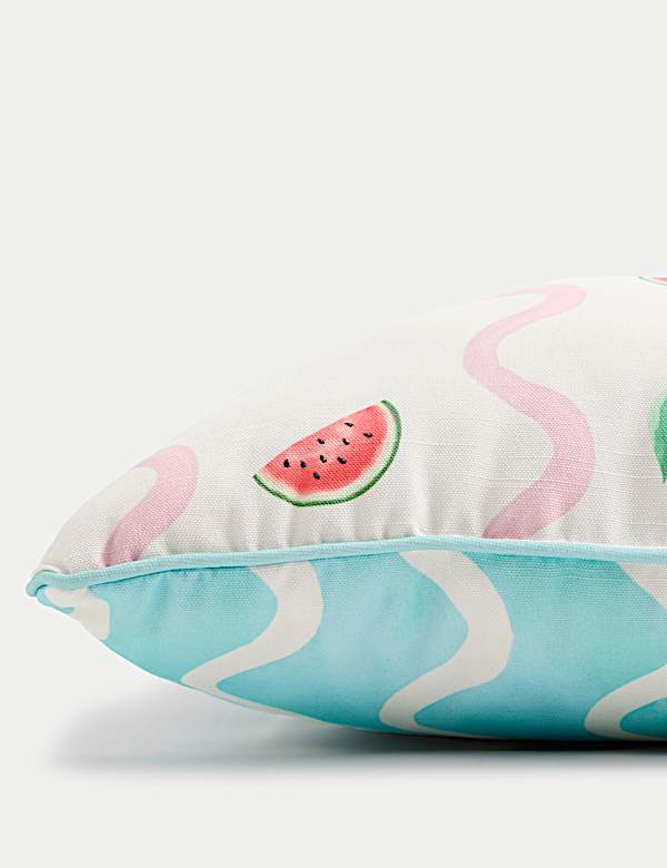 Set of 2 Fruit Print Scallop Outdoor Cushions - JP