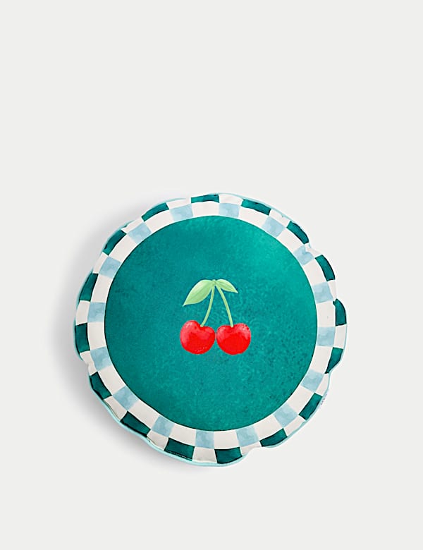 Set of 2 Lemon & Cherry Outdoor Cushions - UA