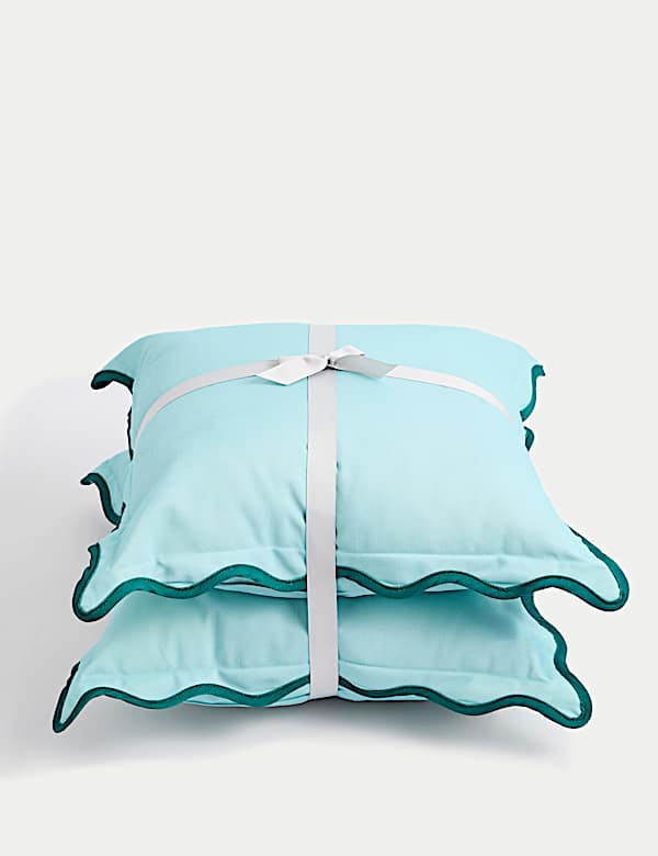 2er-Set Outdoor-Kissen mit Muschelrand - DE