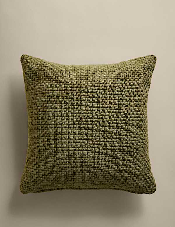 Pure Wool Basket Weave Cushion - GR
