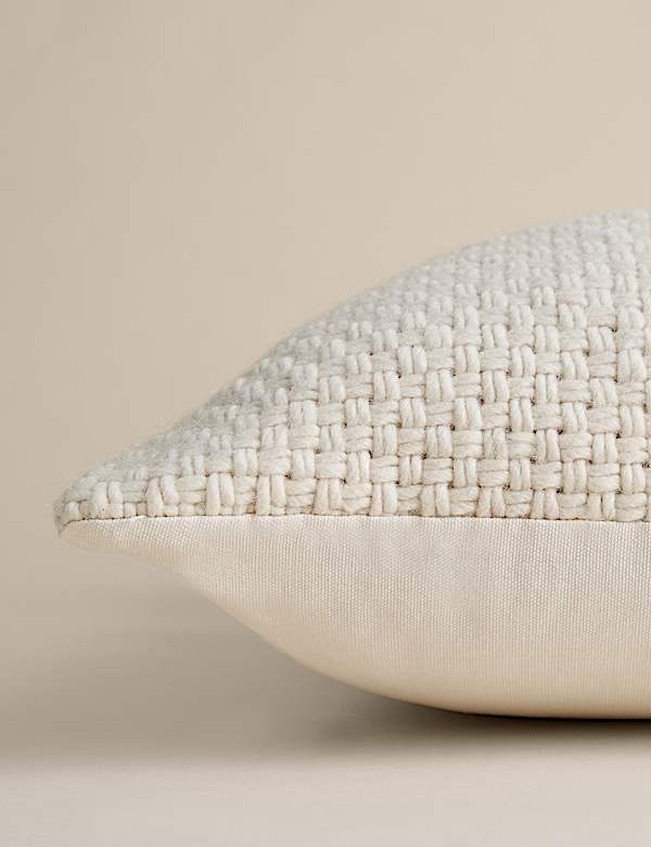 Pure Wool Basket Weave Cushion - GR