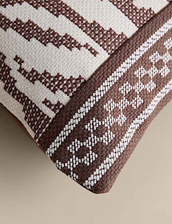 Pure Cotton Abstract Embroidered Cushion - FR