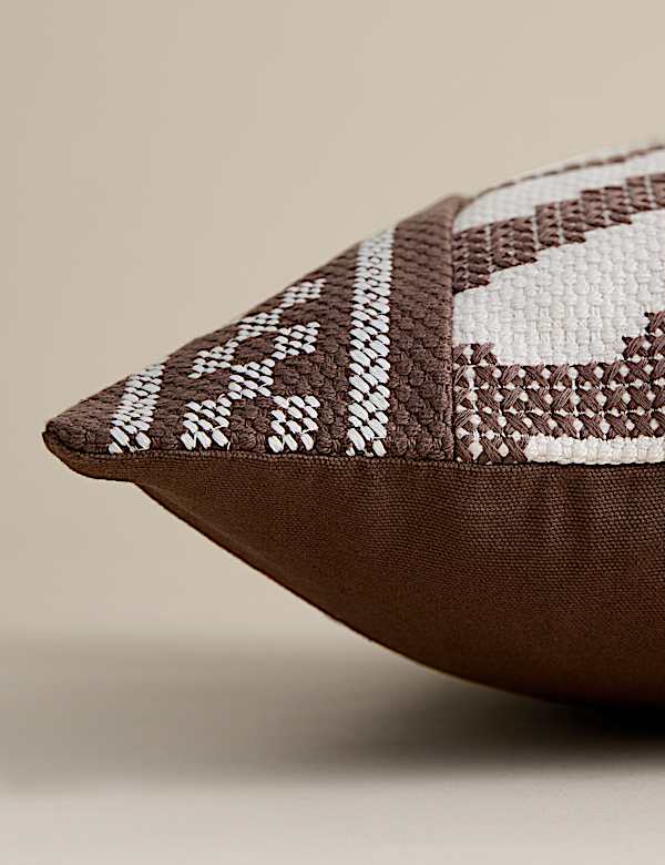 Pure Cotton Abstract Embroidered Cushion - FR