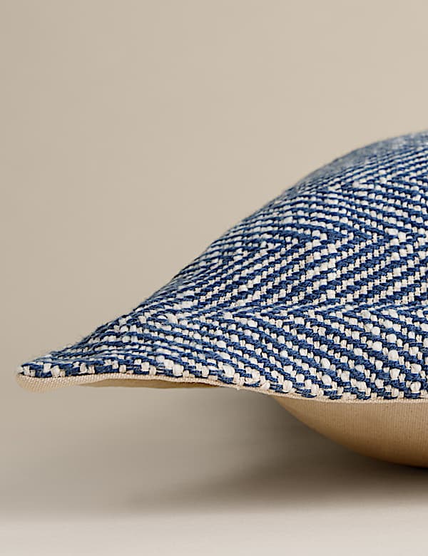 Pure Cotton Herringbone Cushion - IT