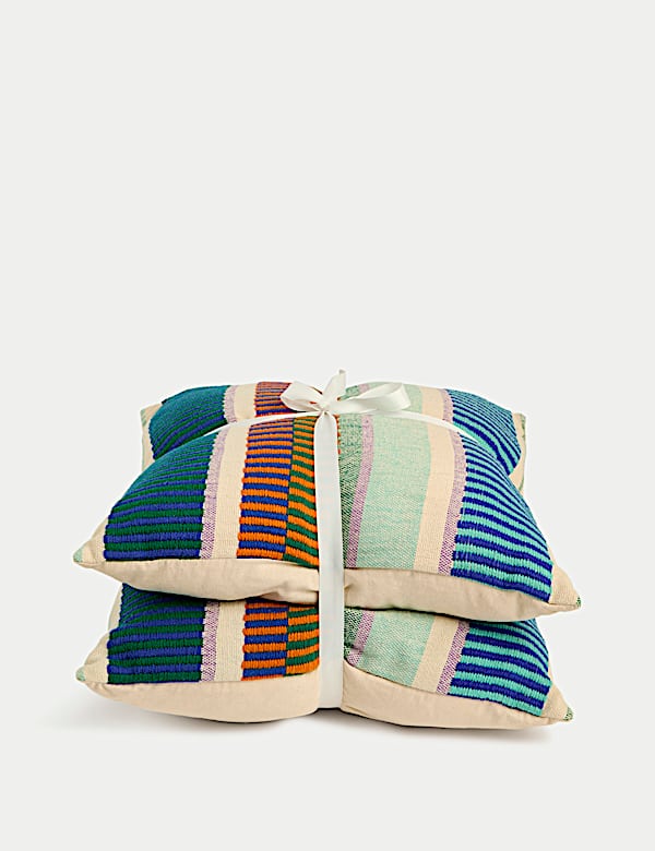 Set of 2 Pure Cotton Modern Stripe Outdoor Cushions - HR