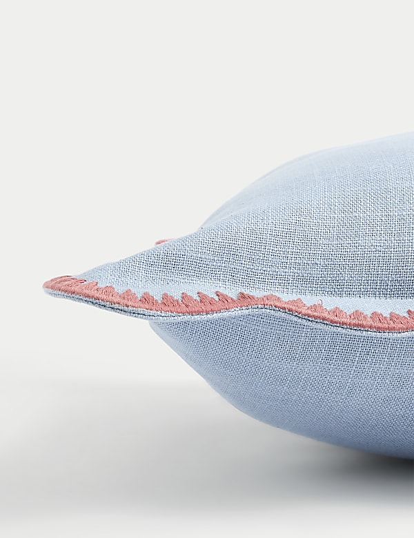 Pure Cotton Large Embroidered Scallop Cushion - IS