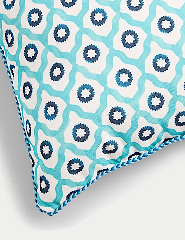 Lot de 2 coussins ext&eacute;rieurs &agrave; motif g&eacute;om&eacute;trique - CA