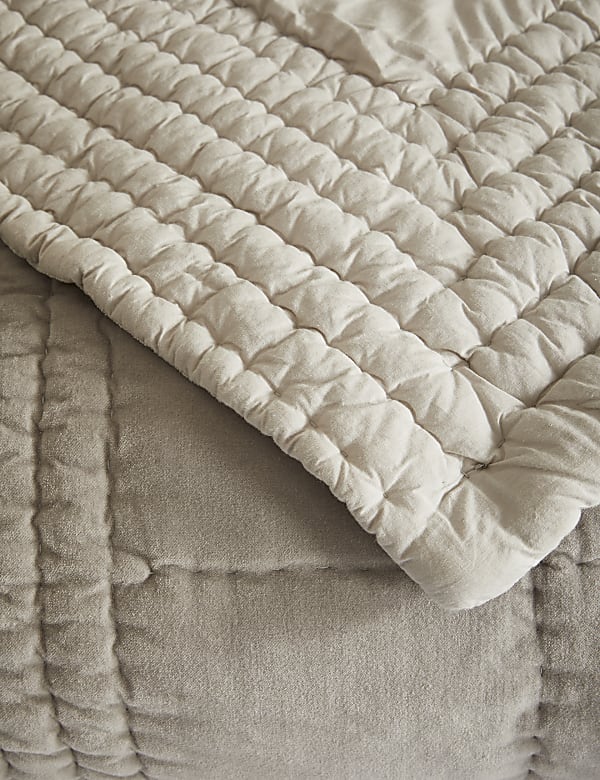 Cotton Velvet Quilted Bedspread - CA