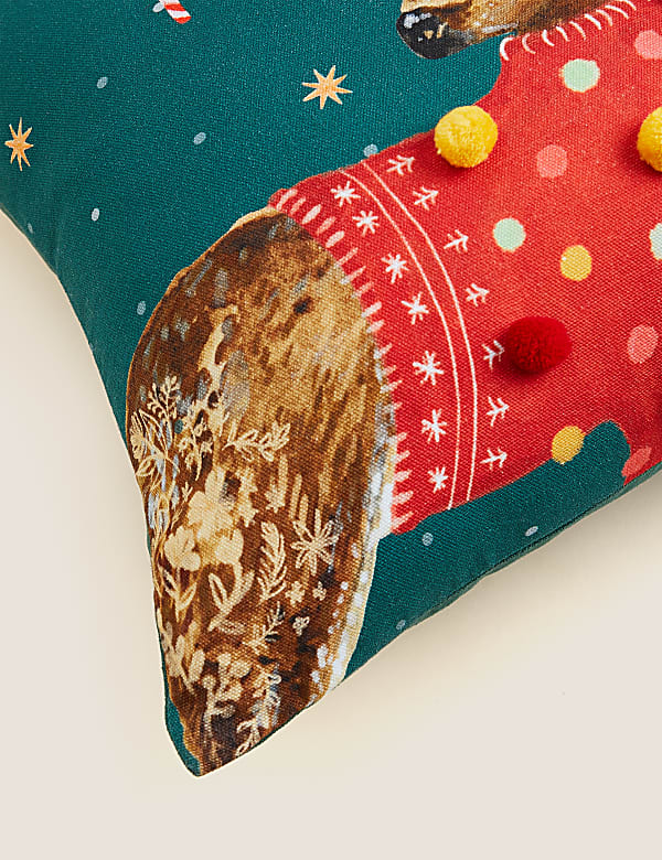 Pure Cotton Reindeer Cushion