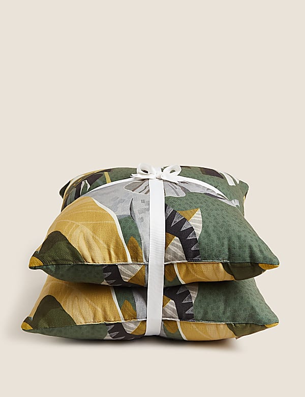 Set of 2 Elephant Print Outdoor Cushions