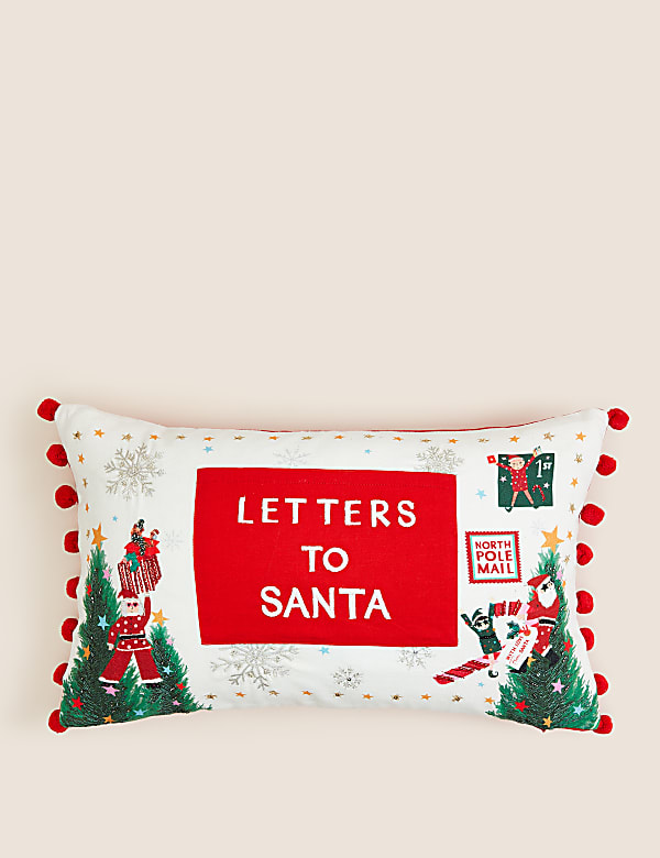 Pure Cotton Letters to Santa Bolster Cushion